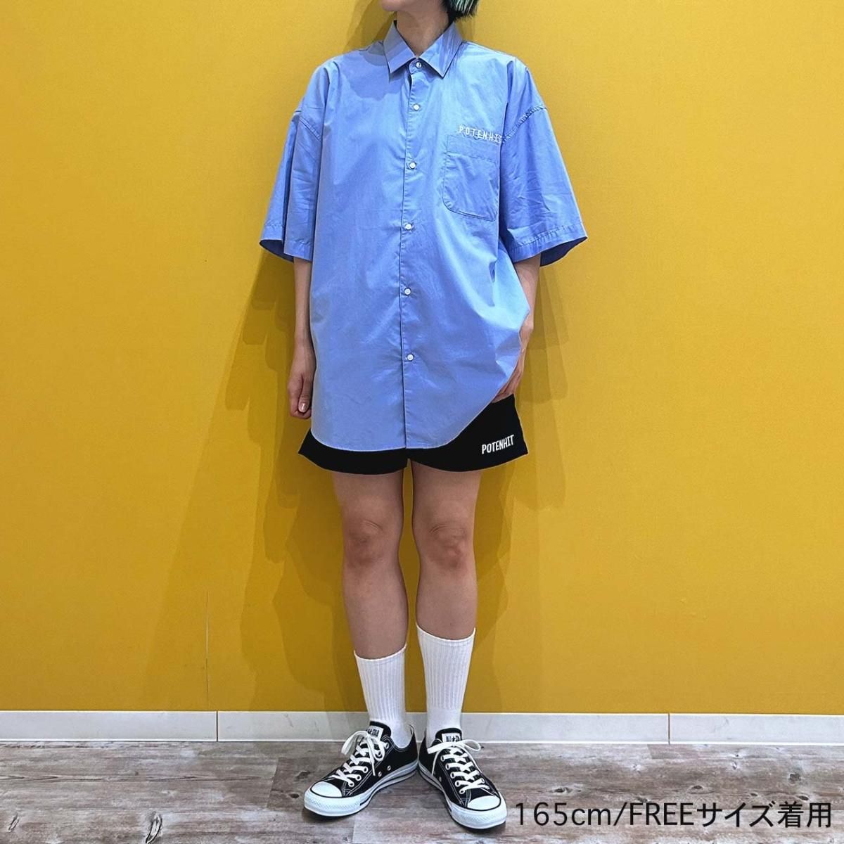 STARTEXCEEDEND 半袖シャツ スタッズ デザイン感 オーバーサイズ Starting Over シャツ oversize stitching shirt/オーバーサイズ