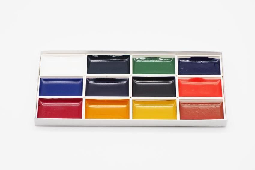 顔彩 12色大角皿入 - 【公式】鳩居堂オンラインショップ