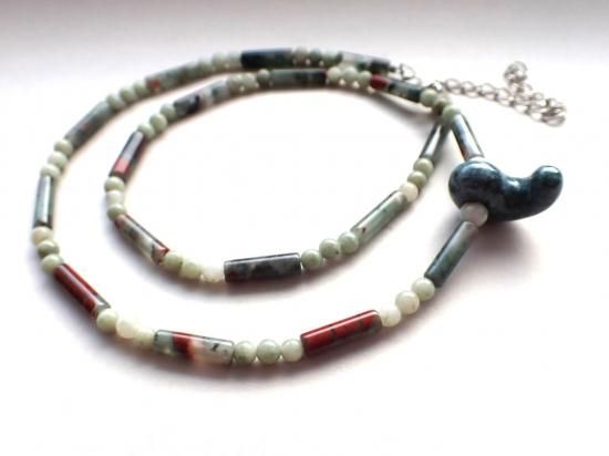 日本翡翠勾玉＋モスアゲート管玉・5 割引価格,200 - ザ