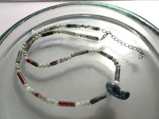 日本翡翠勾玉＋モスアゲート管玉・5 割引価格,200 - ザ