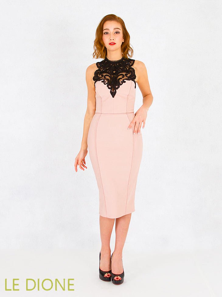 値下げ】Lipsy リプシー レースタイトドレス ワンピース ピンク UK8