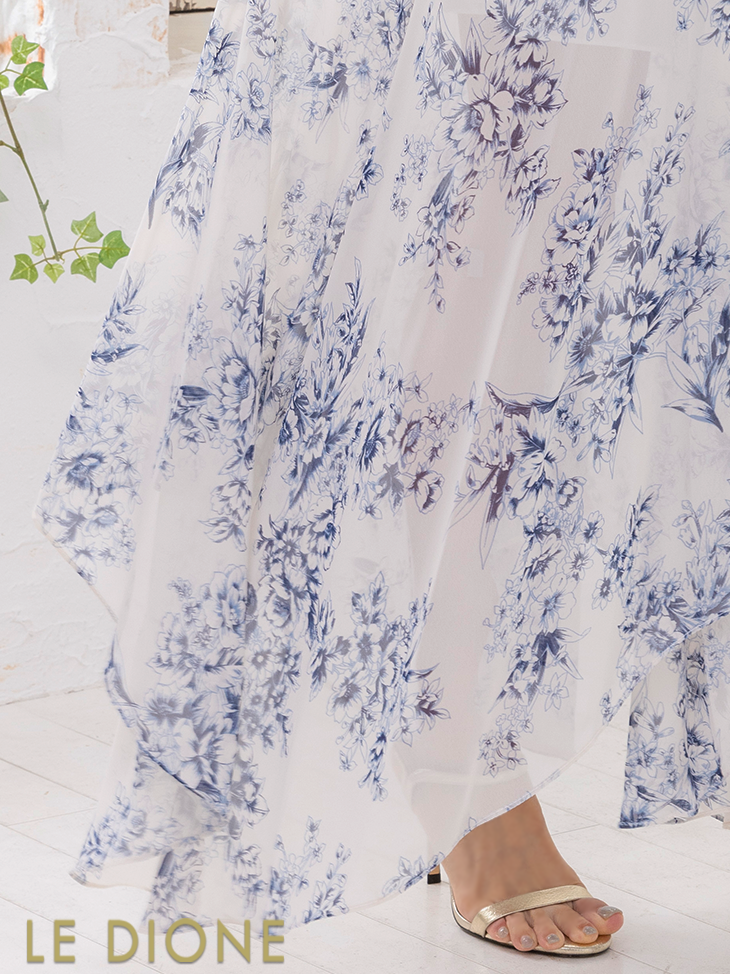 サイドカット花柄ロングドレス - 六本木ドレスショップ ルディオーネ サイドカット花柄ロングドレス - 六本木ドレスショップ ルディオーネ
