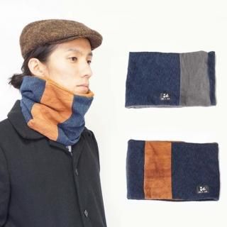 ネックウォーマー/三河木綿 かすり刺し子織