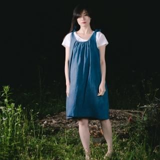 【限定1着】ひらひらキャミワンピ/インディゴブルー/三河織物