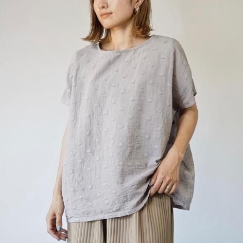 ゆるふわドットTシャツ/モノトーン 2カラー/遠州織物