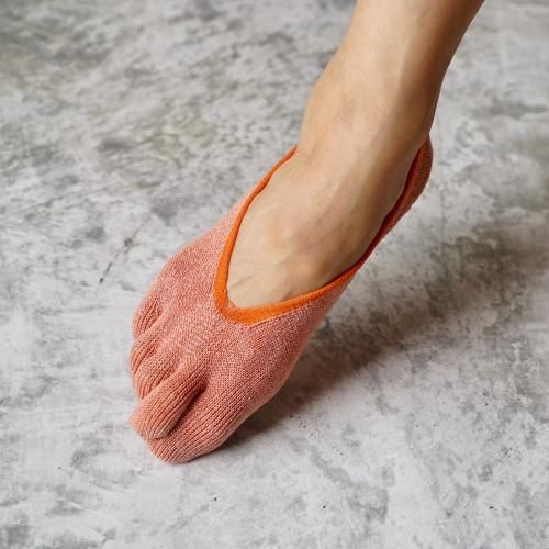 5本指和紙パンプスインソックス/草木染 選べる2色セット/22-24cm/美濃和紙