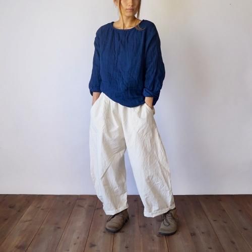 『福袋』ゆったりガーゼロンT/インディゴブルー + バルーンパンツ/生成り