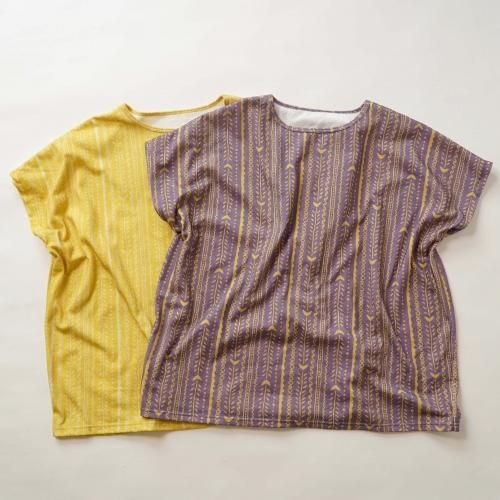 ゆったりスラブニットTシャツ/ホネホネ2カラー/愛知県産ニット