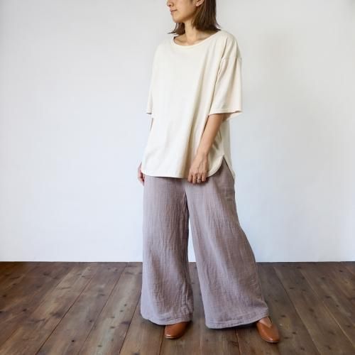 【福袋】ビッグシルエットTシャツ+ボーダーガーゼワイドパンツ/選べる上下セット