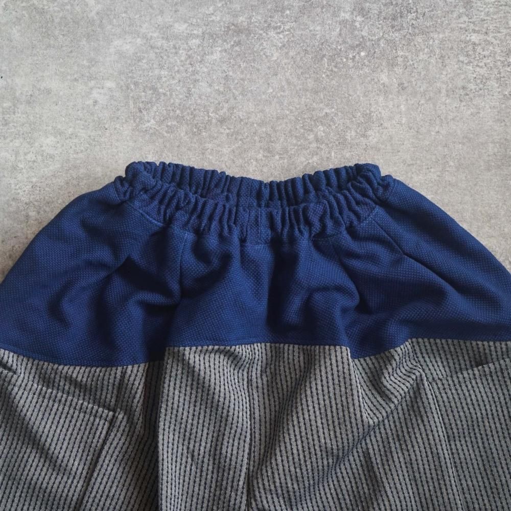 ちょうちんパンツ/グレー/三河木綿刺し子織り ちょうちんパンツ/グレー/三河木綿刺し子織り