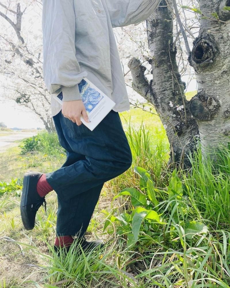 ペグトップタックパンツ/ブラック/三河織物