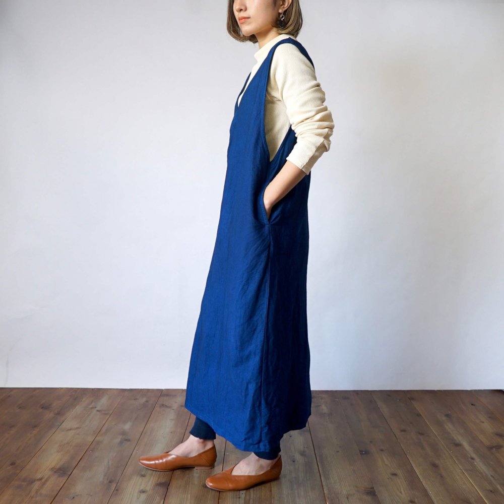 藍染め三河織物ジャンパースカート