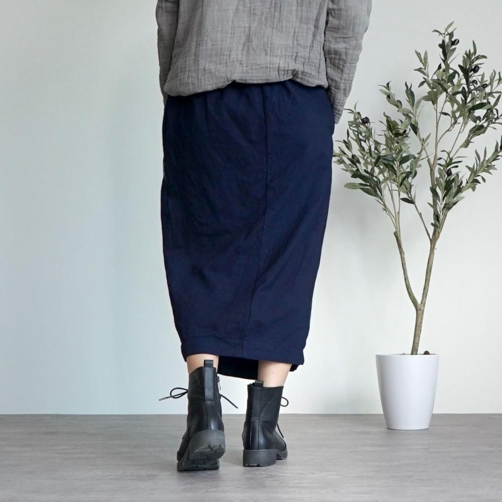 藍染め刺し子織りスカート