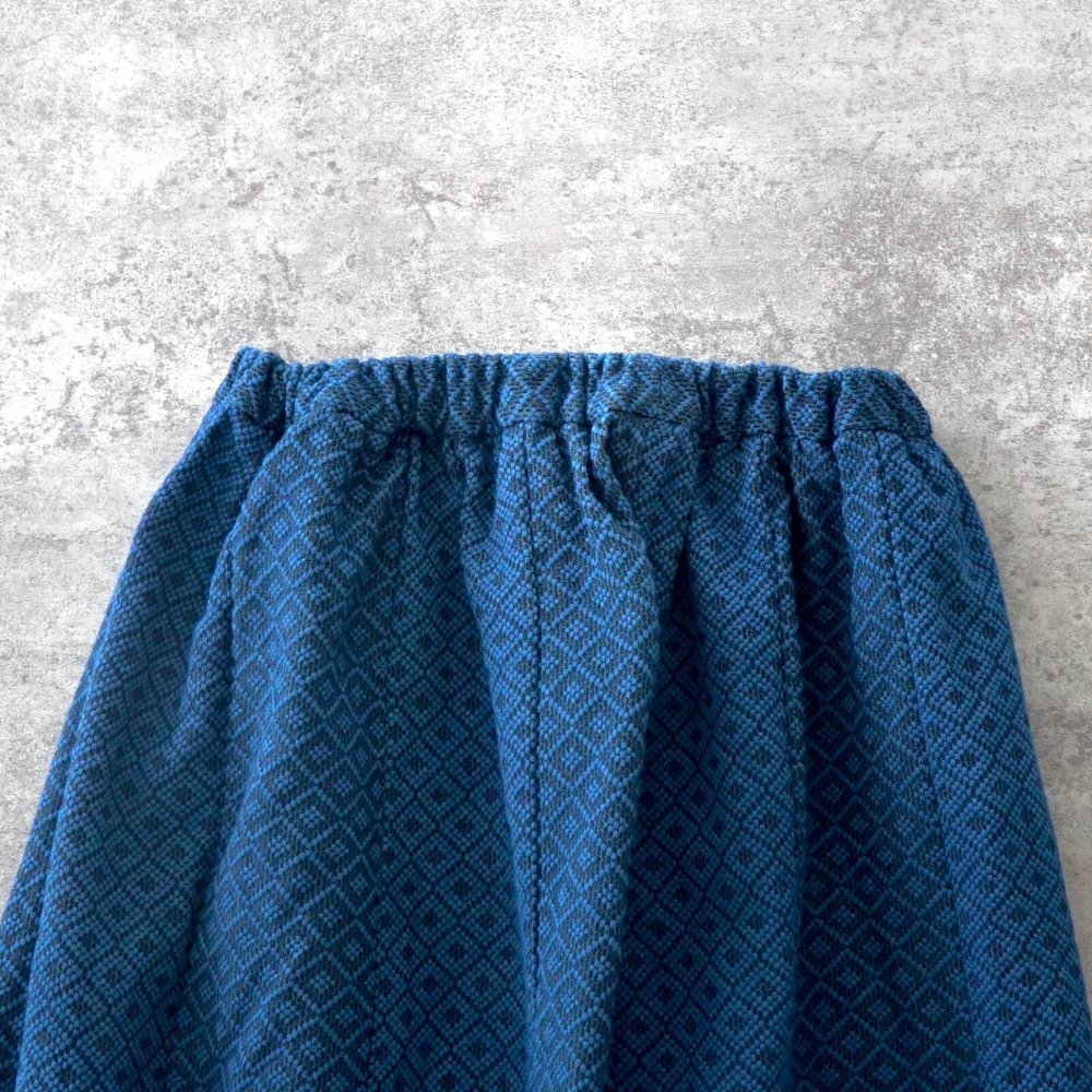 藍染め刺し子織スカート
