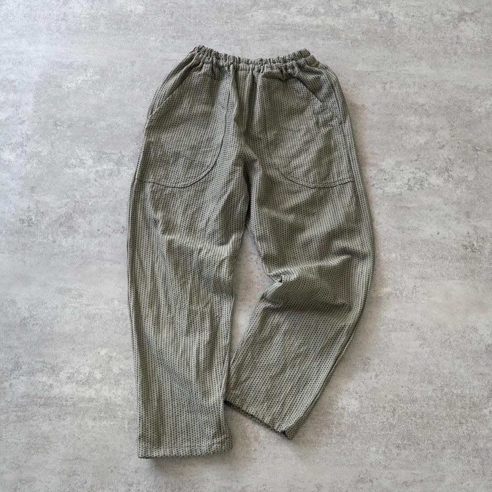 一本刺し子スッキリサルエルパンツ | カーキ - UZUiRO/公式オンライン