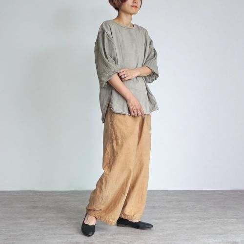 【福袋】バルーンスリーブ切り替えTシャツ/カーキ+バルーンパンツ/ブラウン