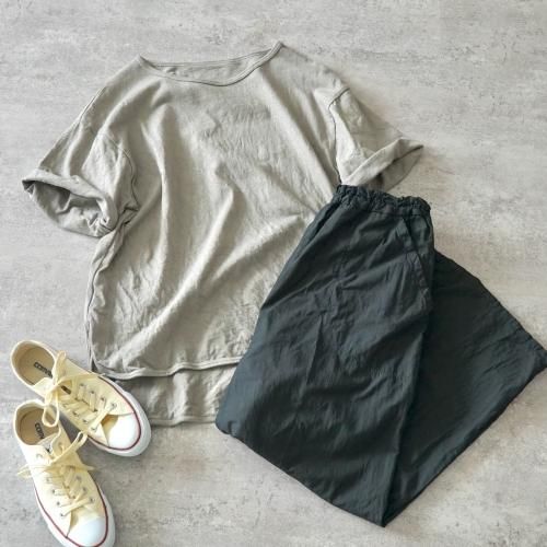 【福袋】ビッグシルエットTシャツ/カーキ+さら軽ワイドパンツ/ブラック