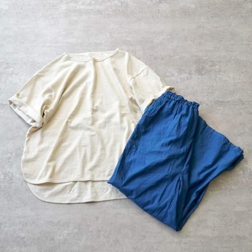 【福袋】ビッグシルエットTシャツ/生成り+さら軽ワイドパンツ/ブルー