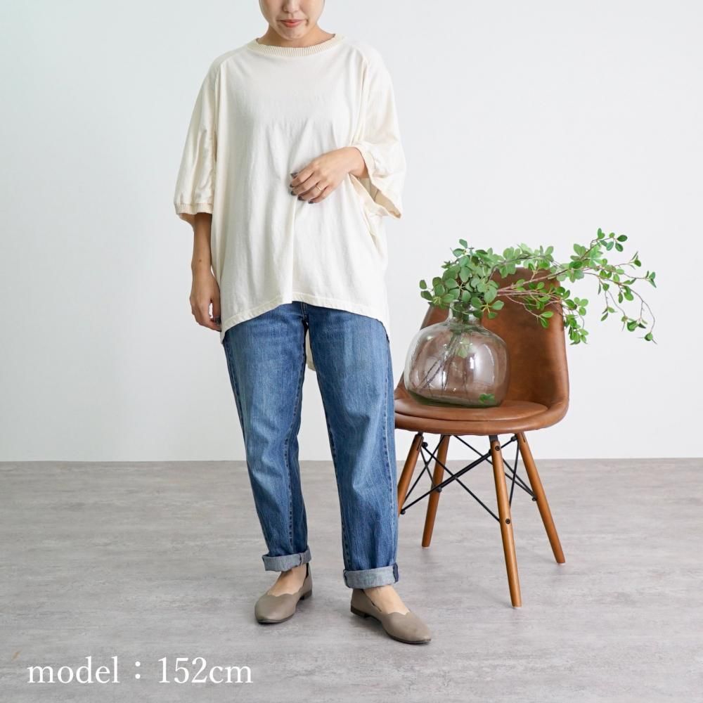 ドルマンスリーブTシャツ/ブラック/愛知県産ニット ドルマンスリーブTシャツ/ブラック/愛知県産ニット