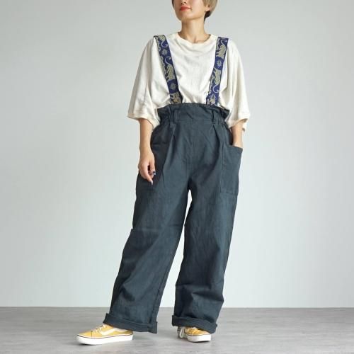 【福袋】ドルマンスリーブTシャツ/生成り+2wayワイドサロペット/ブラック