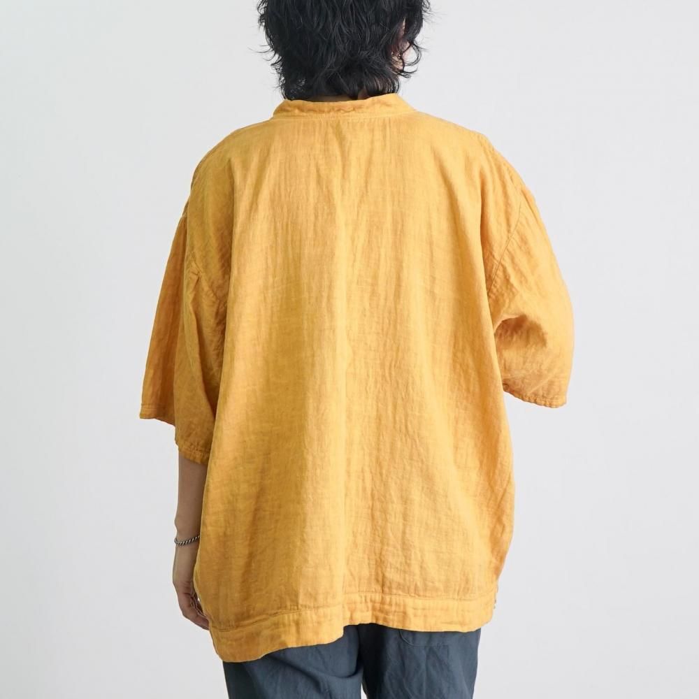 キーネック ガーゼTシャツ/オレンジ/知多木綿 ダブルガーゼ