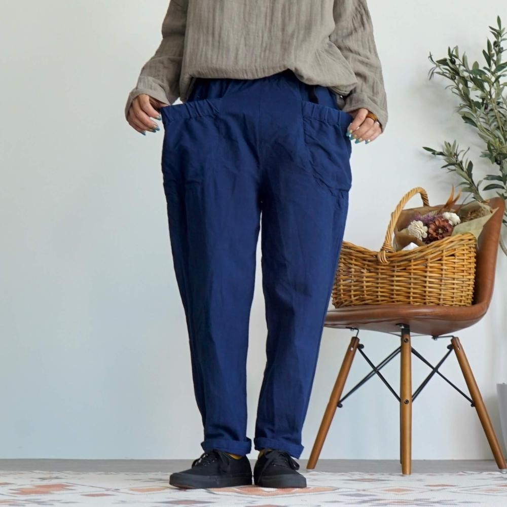 UZUIRO キャンプワークパンツ ネイビー プレーンキャンプワークパンツ/ネイビー/三河織物