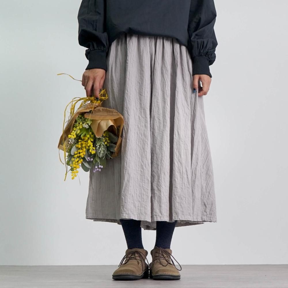 PLEATS PLEASE ストライプ ガウチョパンツ グレージュ サイズ3