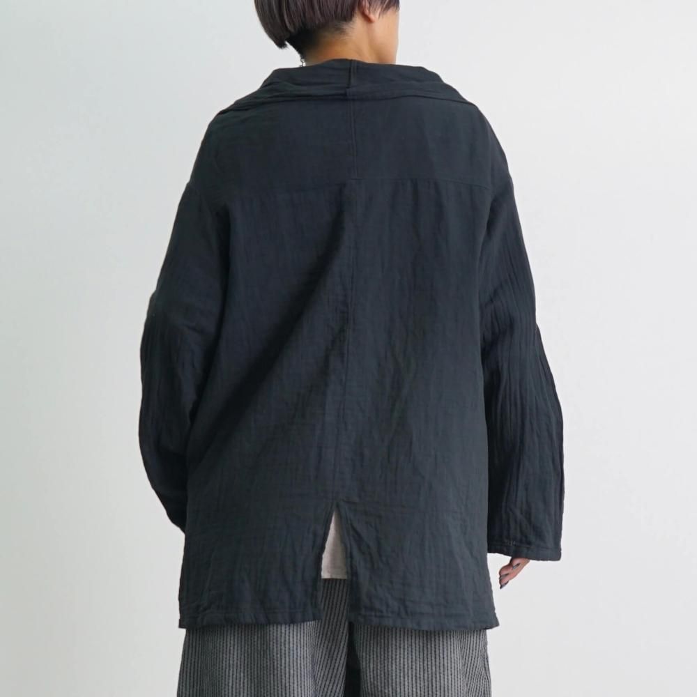 黒墨ブラック知多木綿ダブルガーゼ軽量アウター