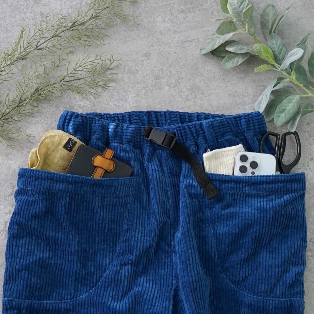 コーデュロイキャンプワークパンツ/ブルー/遠州織物