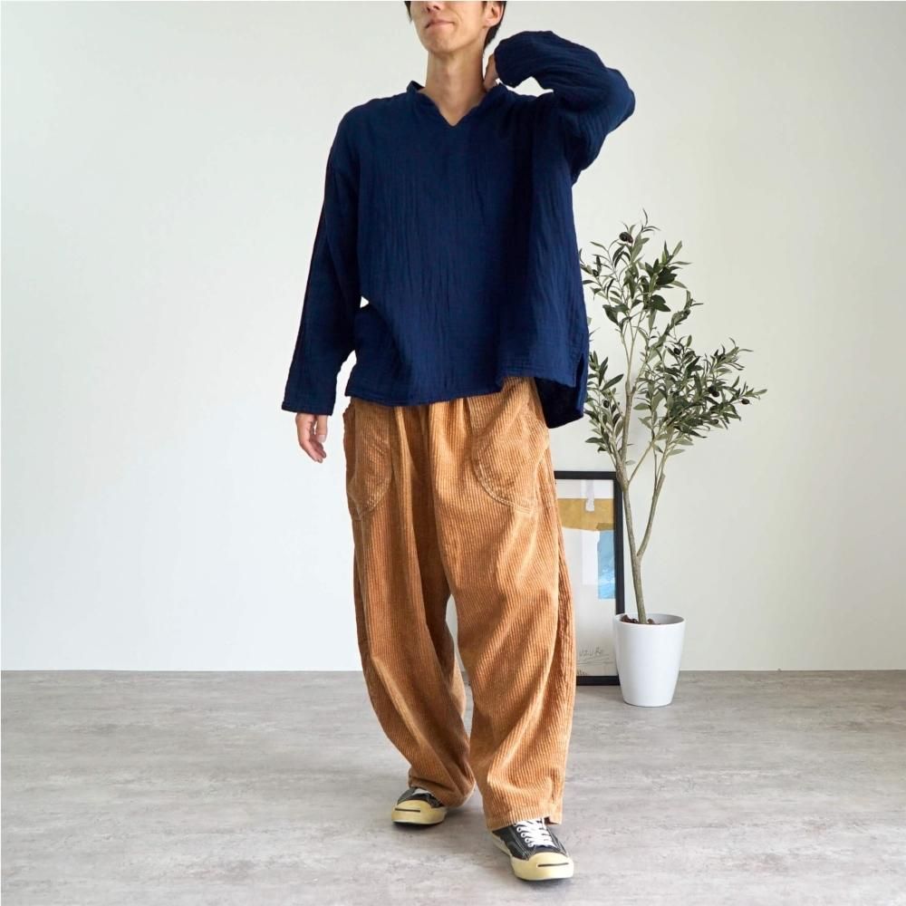 高評価レビュー コーデュロイバルーンパンツ/ブラウン/遠州織物 パンツ