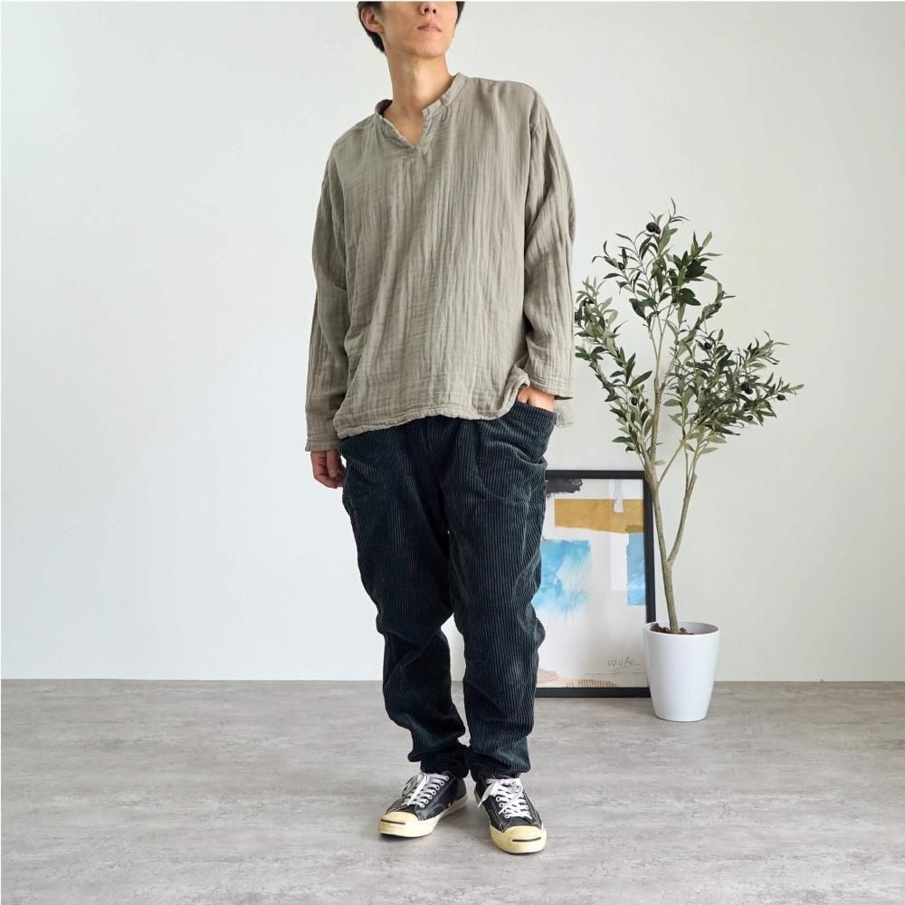 コーデュロイキャンプワークパンツ/ブラック/遠州織物