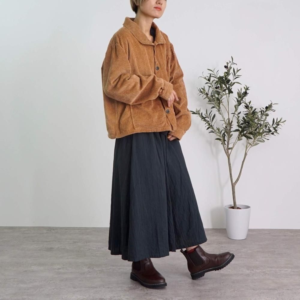 コーデュロイえりがわりブルゾン/ブラウン/遠州織物 | モードテイスト