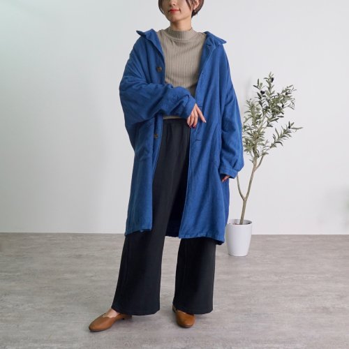 モモンガウールコート/ブルー/遠州織物