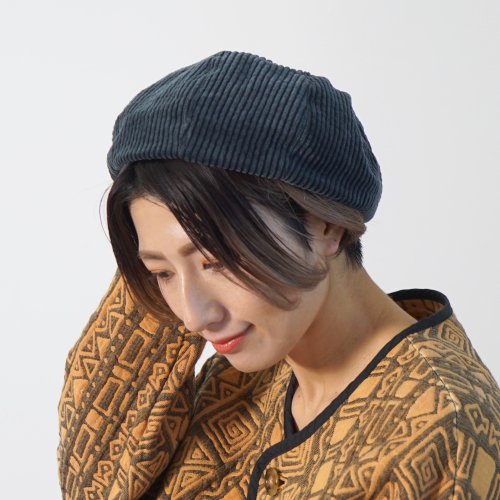 コーデュロイベレー帽/ブラック/遠州織物