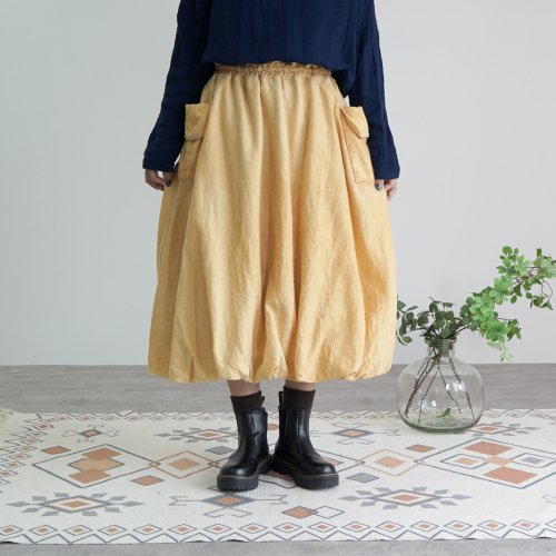 バルーンウールスカート/ライトオレンジ/遠州織物
