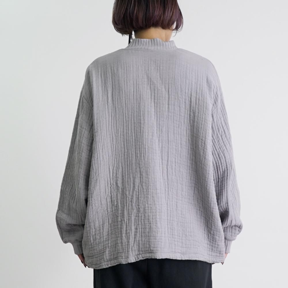 Vネックもこもこガーゼプルオーバー | ライトグレー | 三河織物6 Vネックもこもこガーゼプルオーバー | ライトグレー | 三河織物6