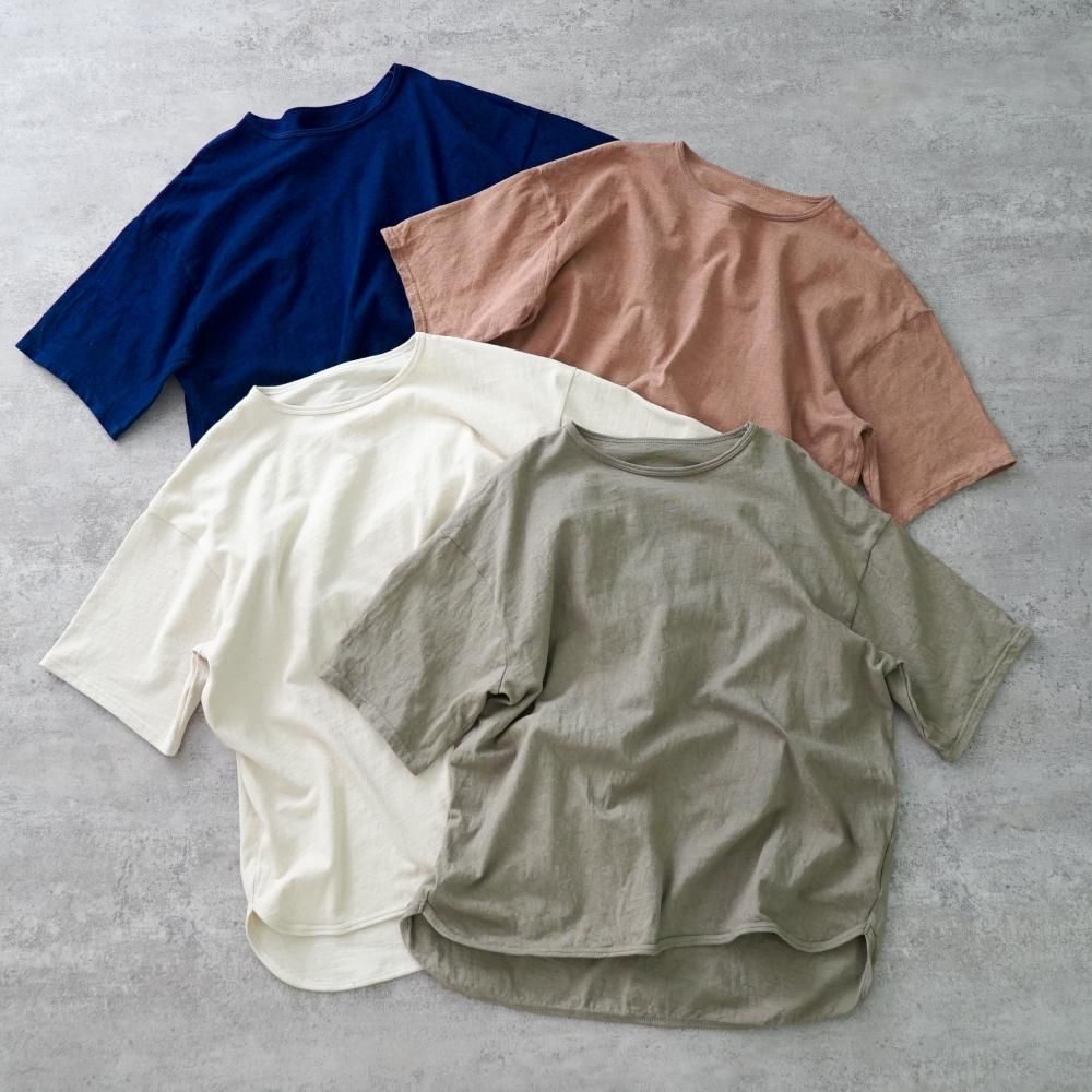 メンズスリットTシャツ | ネイビー | 愛知県産スラブニット