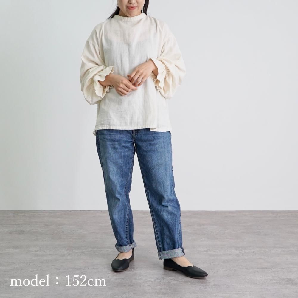 キャンディスリーブガーゼシャツ | 生成り | 三河織物ダブルガーゼ