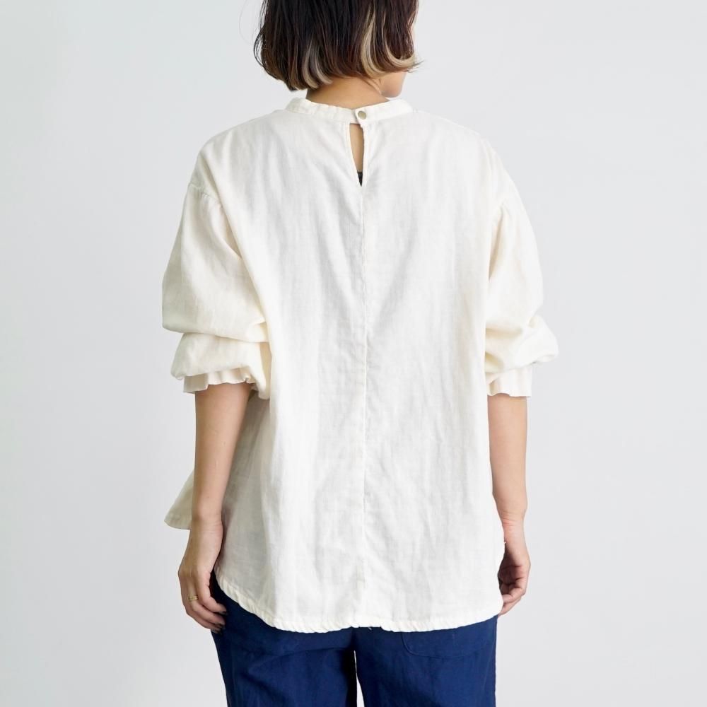 ガーゼシャツ キャンディスリーブガーゼシャツ | 生成り | 三河織物ダブルガーゼ