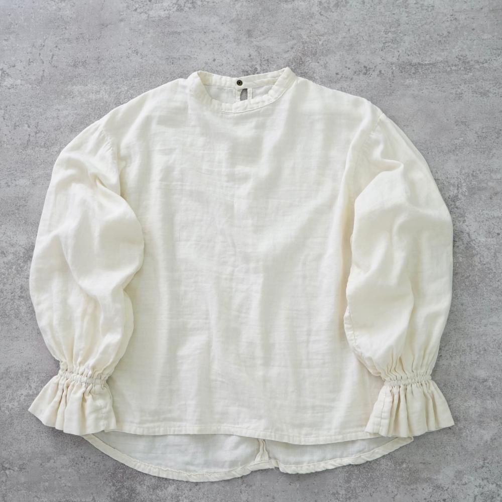 キャンディスリーブガーゼシャツ | 生成り | 三河織物ダブルガーゼ