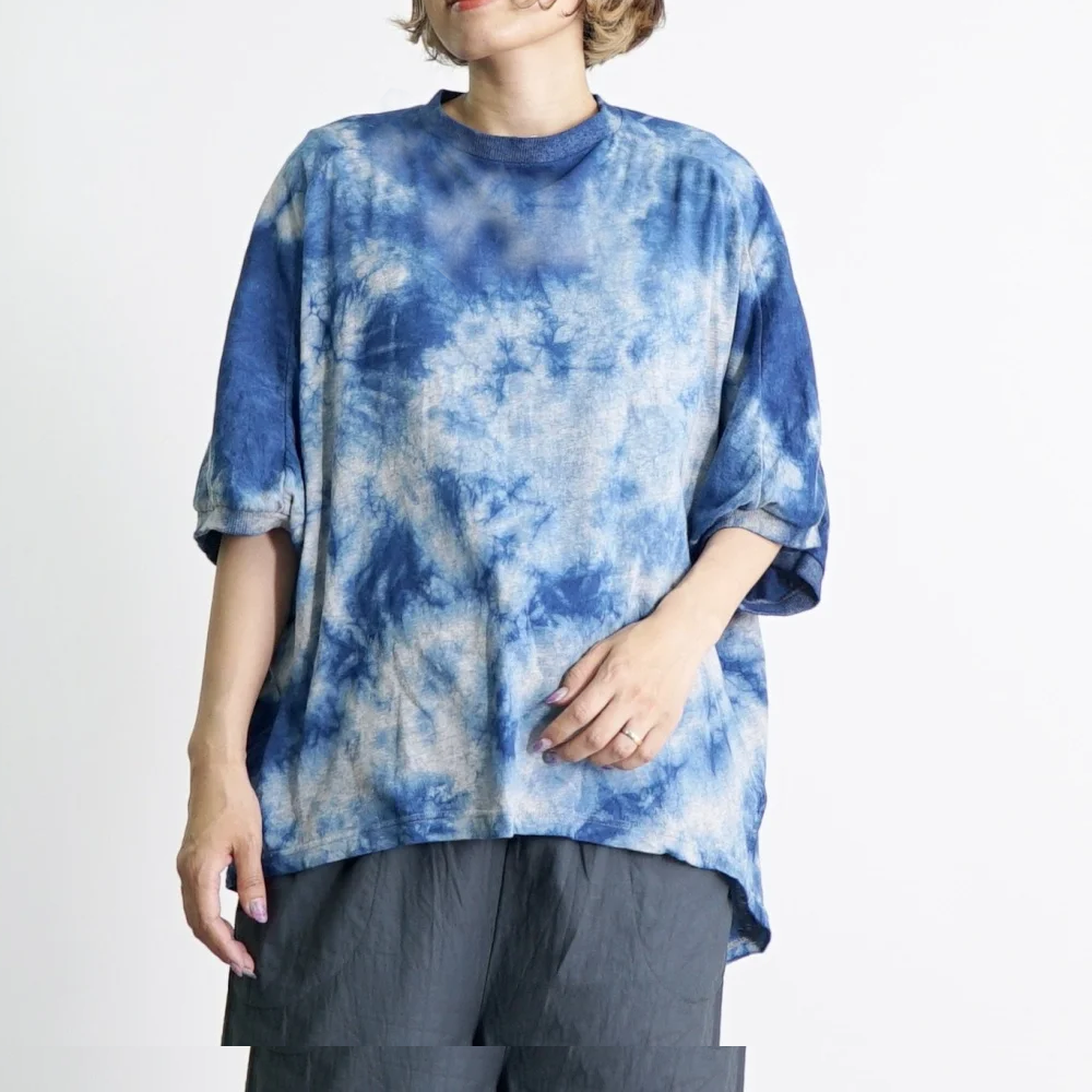 ドルマンスリーブTシャツ | グレーブルーまだら | 愛知県産