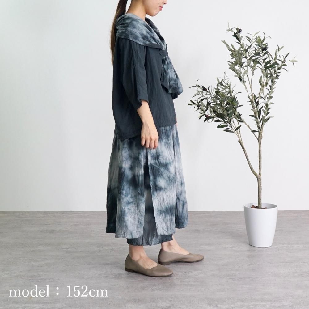 ストール付き5分袖ガーゼT