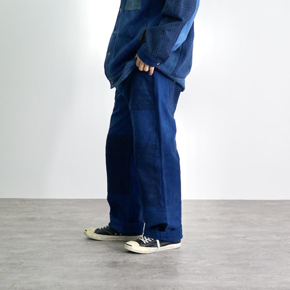 刺し子ダブルニーパンツ