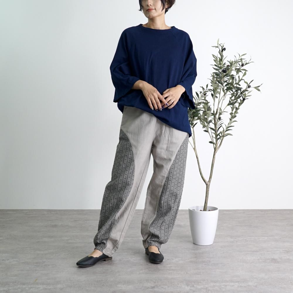 カーブパンツ | 三河木綿刺し子織 - UZUiRO/公式オンラインショップ