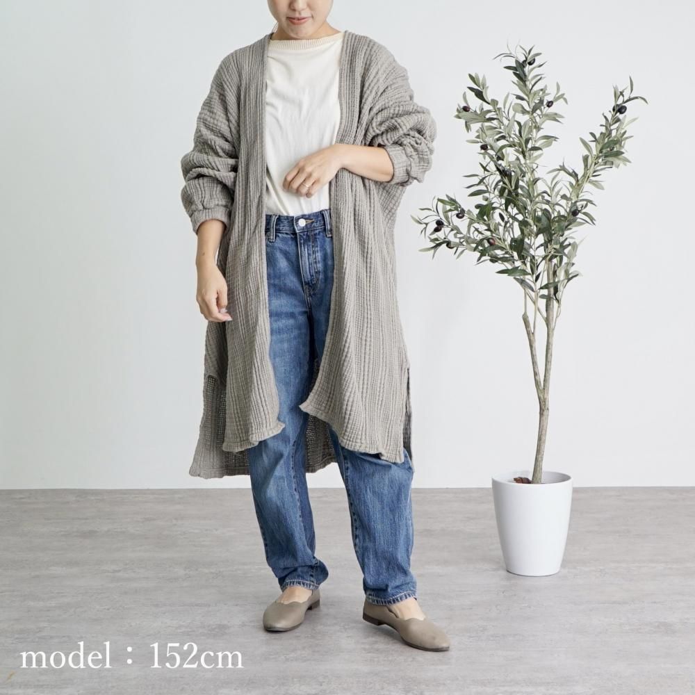 m&kyoko.ロングカーディガン 佐藤繊維、M&KYOKO、ウール・シルク混素材、ロングカーディガン