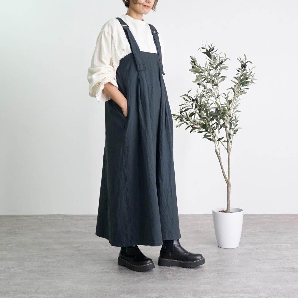 サロペットスカート | ブラック | 三河織物 - UZUiRO/公式オンライン