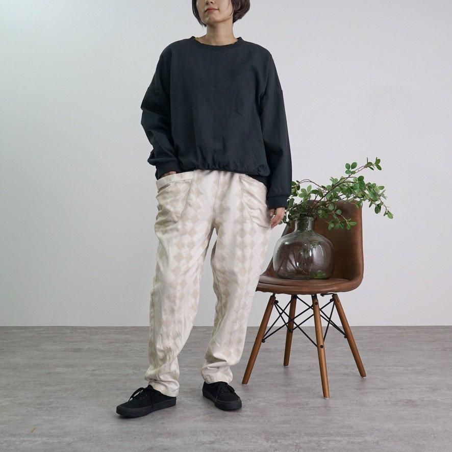ひし形キャンプワークパンツ | ベージュ | 三河織物 - UZUiRO