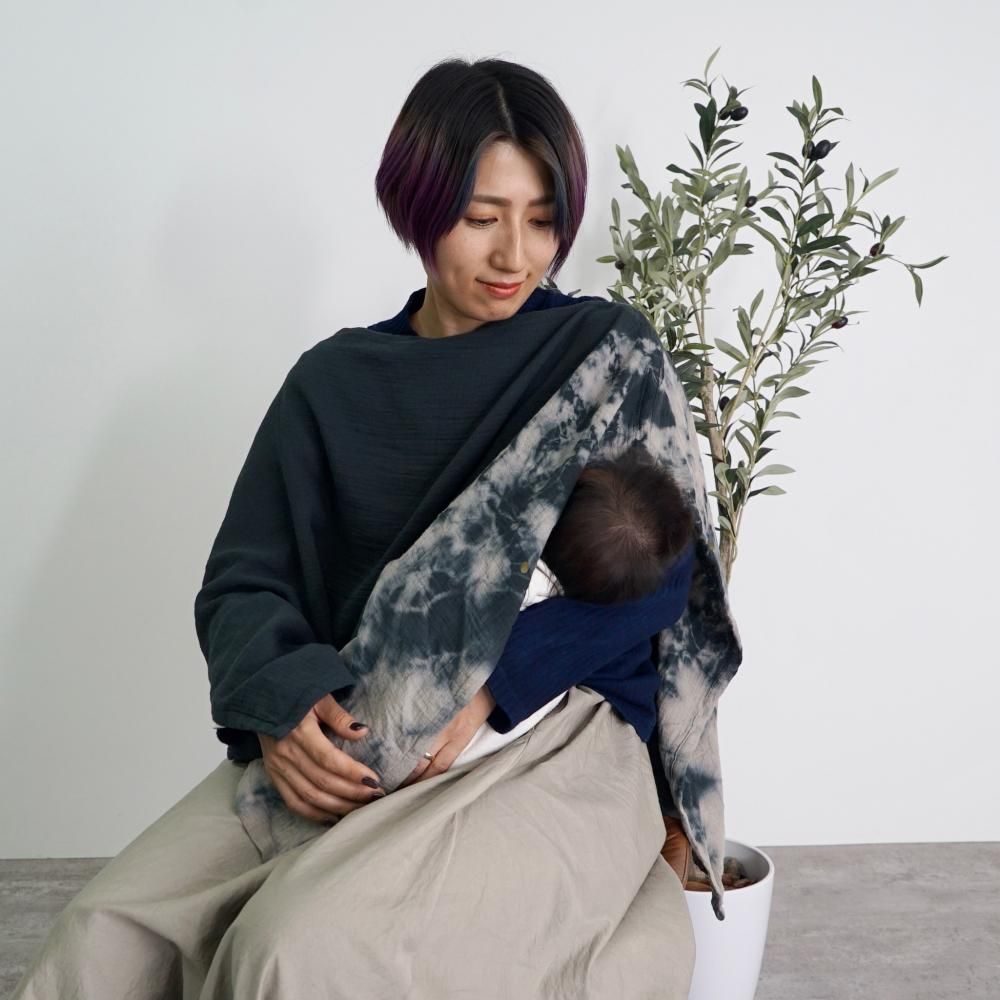 Uzuiro ウズイロ　黒　七分丈ガーゼバルーンパンツ知多木綿格子柄ガーゼ Uzuiro ウズイロ 黒 七分丈ガーゼバルーンパンツ知多木綿格子柄