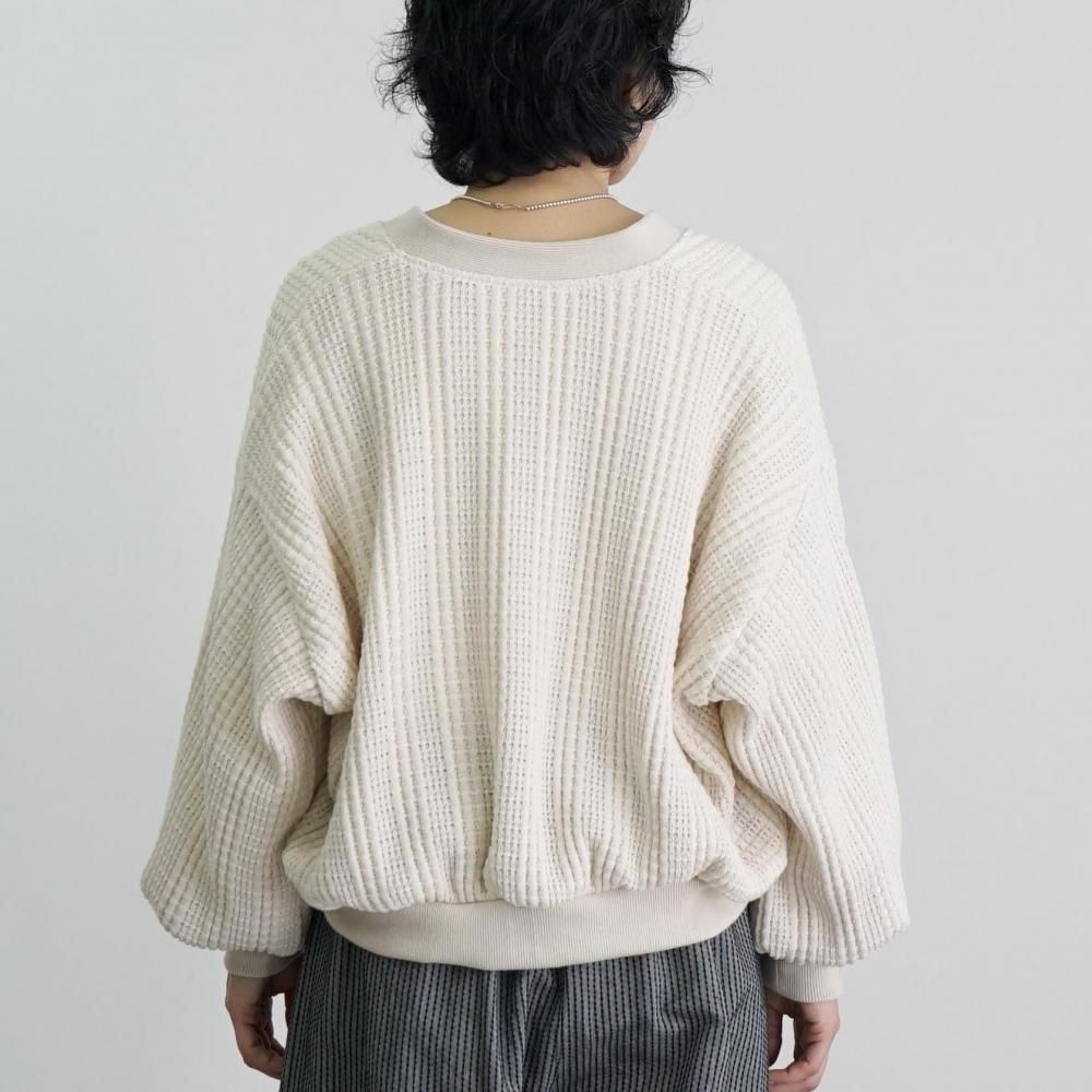 ショートニットワッフルカーディガン