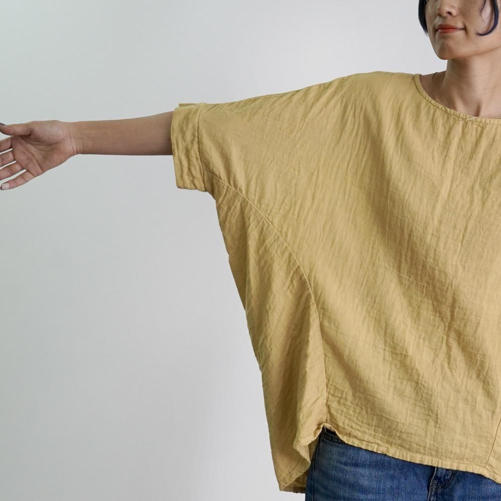 UZUiRO　ウズイロ　バルーンタックガーゼTシャツ バルーンタックガーゼTシャツ | イエロー - UZUiRO(ウズイロ